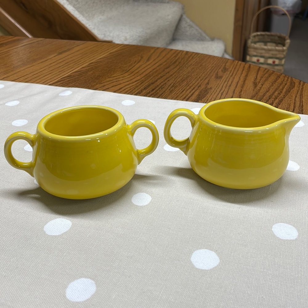 Fiesta creamer and sugar bowl